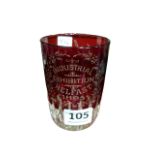 BELFAST INDUSTRIAL EXHIBITION BELFAST 1895 ETCHED RUBY GLASS