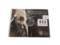 SIR WINSTON CHURCHILL 2015 UK £20 FINE SILVER COIN