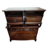 STAGG CHEST OF DRAWERS AND 2 BEDSIDE LOCKERS