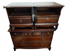 STAGG CHEST OF DRAWERS AND 2 BEDSIDE LOCKERS
