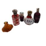 5 VICTORIAN SCENT BOTTLES