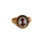 9 CARAT GOLD MASONIC SWIVEL RING 6.6G SIZE R