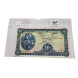 CENTRAL BANK OF IRELAND £10 BANKNOTE J.J.McELLIGOTT DATED 16.6.1960