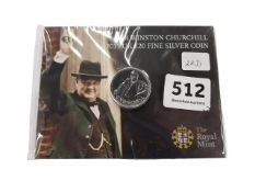 SIR WINSTON CHURCHILL 2015 UK £20 FINE SILVER COIN