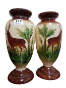 PAIR OF VICTORIAN PAINTED VASES