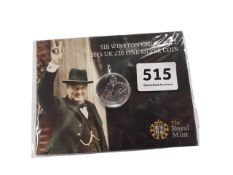 SIR WINSTON CHURCHILL 2015 UK £20 FINE SILVER COIN