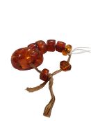ANTIQUE TRIBAL AMBER BEADS