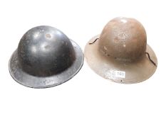 2 MILITARY TIN HATS