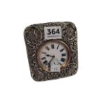 SILVER CASED WATCH 10CM X 11CM