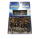 STAR WARS "ATTACK OF THE CLONES" PEWTER AND BRONZE EFFECT CHESS SET