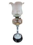 ART NOUVEAU OIL LAMP WITH SHADE