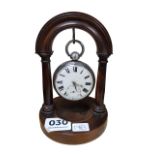 SILVER POCKET WATCH AND WATCH STAND