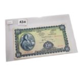 CENTRAL BANK OF IRELAND £10 BANKNOTE T.K.WHITTAKER DATED 10.7.1975