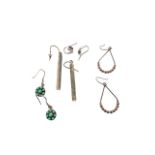 4 PAIRS OF SILVER EARRINGS