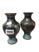 PAIR OF CLOISONNE VASES