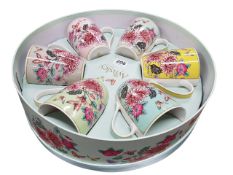 BOXED AYNSLEY 'BUTTERFLY GARDEN' MUG SET