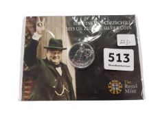 SIR WINSTON CHURCHILL 2015 UK £20 FINE SILVER COIN