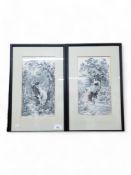 PAIR OF FRAMED ANTIQUE SILKS 'YOUNG LOVERS'