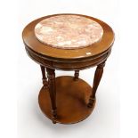 MARBLE TOPPED CIRCULAR SIDE TABLE
