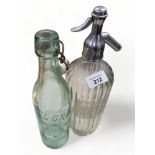 SODA SYPHON AND OLD GLASS BOTTLES