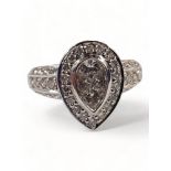 14 CARAT WHITE GOLD & DIAMOND RING WITH CIRCA 1.5 CARAT OF DIAMONDS