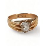 18 CARAT YELLOW GOLD AND DIAMOND SOLITAIRE RING WITH 1 CARAT OF DIAMONDS SIZE M