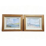 PAIR OF LESLIE RODGERS WATERCOLOURS - SEASCAPES