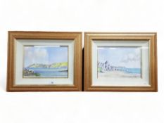 PAIR OF LESLIE RODGERS WATERCOLOURS - SEASCAPES