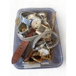 BOX OF WATCHES & PARTS