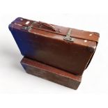 OLD SUITCASE AND WOODEN CASE