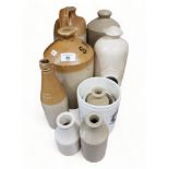 6 STONEWARE BOTTLES