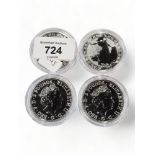 4 X PROOF 1 OZ SILVER BRITANNIA COINS 2019