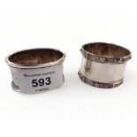 2 SILVER NAPKIN RINGS BIRMINGHAM