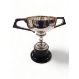 SILVER TROPHY AND STAND - 24CM X 15CM SILVER WEIGHT 427G