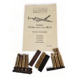CARBINE MACHINE STEN 9MM MK2 INSTRUCTIONS AND QUANTITY OF LEE ENFIELD & MAUSER CHARGERS ETC