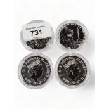 4 X PROOF 1 OZ SILVER TRAFALGAR SQUARE COINS 2018