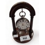 SILVER POCKET WATCH AND WATCH STAND