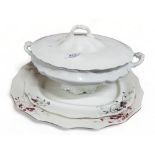 ANTIQUE TUREEN AND 2 PLATTERS