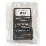 10 TROY OUNCE .999 FINE SILVER BAR