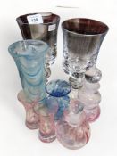 QUANTITY OF CAITHNESS GLASSWARE AND 2 AIRTWIST GLASSES/VASES