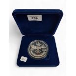 QUINCENTENNIAL DISCOVERY OF THE AMERICAS COIN 5 TROY OZ. .999 SILVER IN PRESENTATION BOX