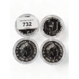 4 X PROOF 1 OZ SILVER TRAFALGAR SQUARE COINS 2018