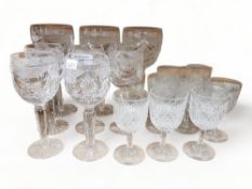 QUANTITY OF CUT GLASS GLASSES