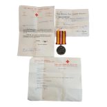 BRITISH RED CROSS SOCIETY LONG AND EFFICIENT SERVICE MEDAL WITH PAPERWORK