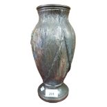 HEAVILY BRONZED VASE DECORATED WITH DRAGONFLIES