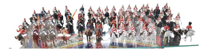 QUANTITY OF LEAD SOLDIERS MOUNTED - SOME OF WHICH ARE BRITAINS