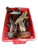 BOX TO INCLUDE OLD WOOD WORKING TOOLS