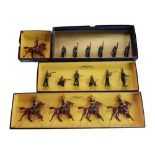 BOXED SET OF BRITAINS 'THE QUEENS OWN 4TH HUSSARS & 11TH HUSSARS & THE KINGS ROYAL RIFLE CORPS & A