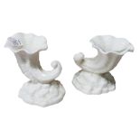 PAIR OF ROYAL WORCESTER CORNUCOPIA VASES