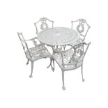 METAL GARDEN TABLE AND 4 CHAIRS